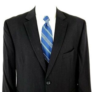 Pronto Uomo Wool 2‎ Button Blazer 46R Charcoal Gray Suit Jacket